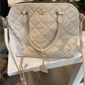 Kate Spade Cream Quilted Leather Bag